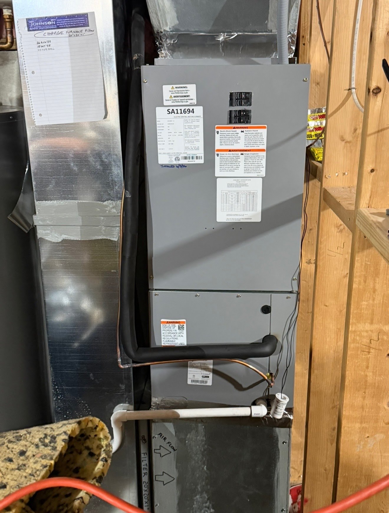 Furnace installation by Climax Heating & Cooling